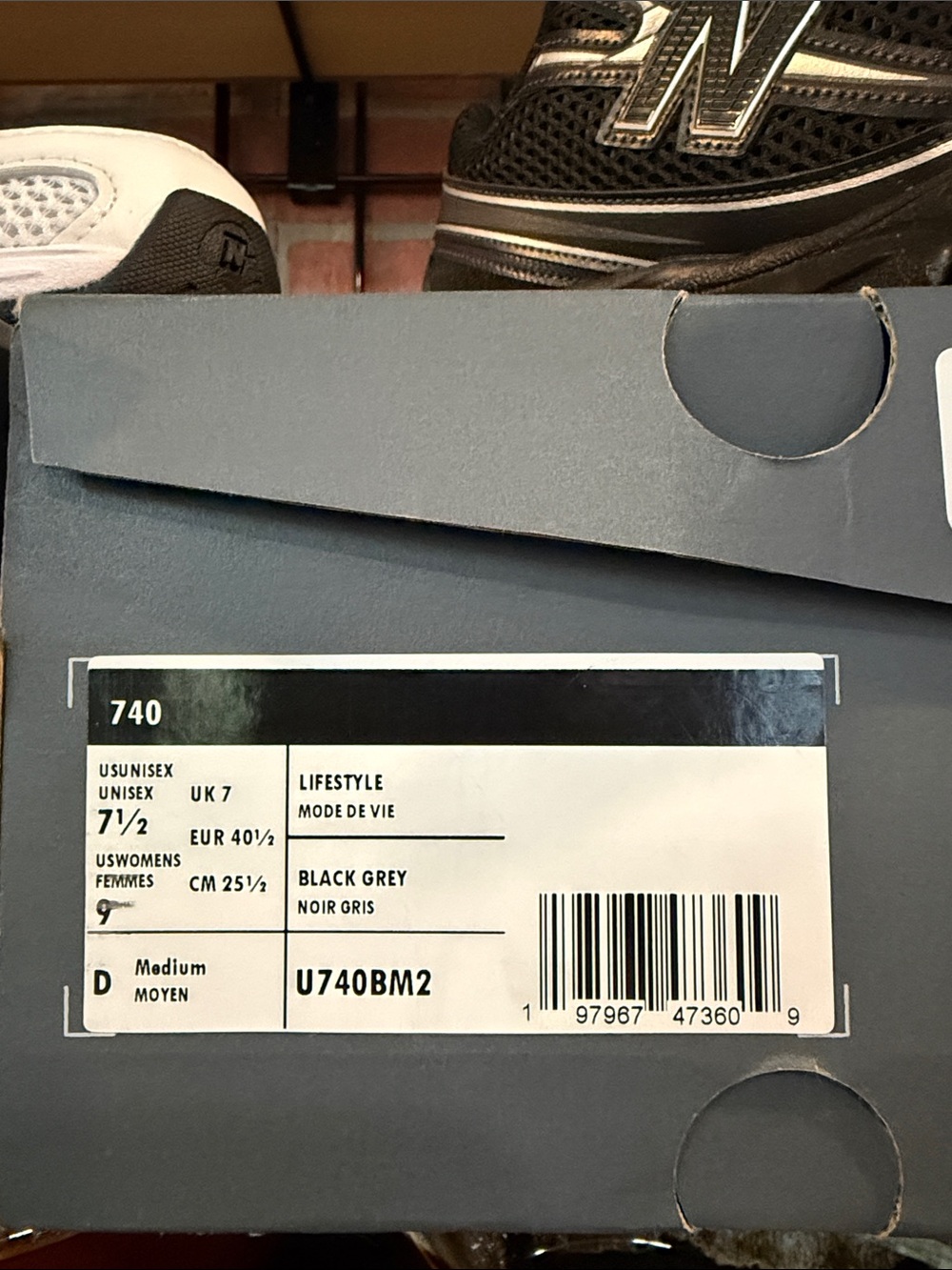 New Balance Men's Navy and Black Athletic Shoes - Picture 2 of 2